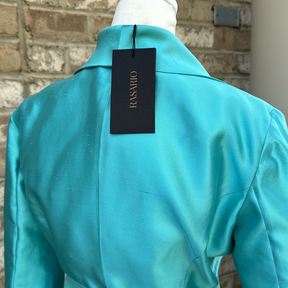 Rasario Silk Turquoise Evening Gown / Mother of Bride Gown - Picture 9 of 16